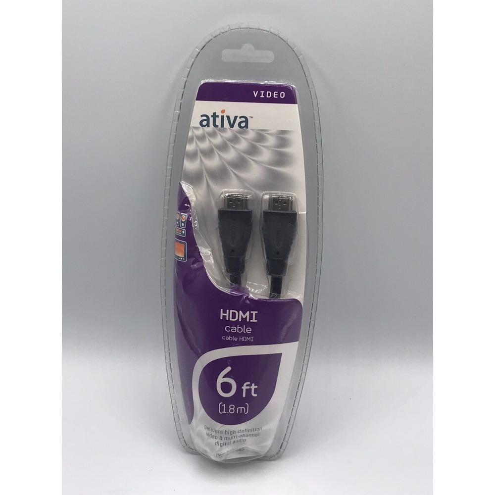 Ative High Speed HDMI Cable 6 FT - Video & Audio- Black - New Sealed Package- E4